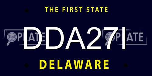 DDA27I Delaware License Plate