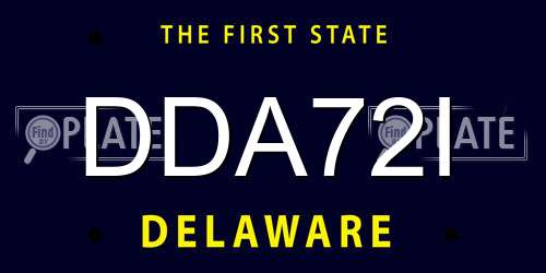 DDA72I Delaware License Plate