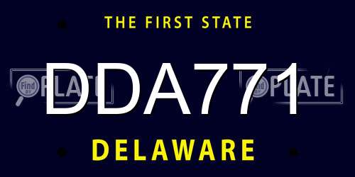 DDA771 Delaware License Plate
