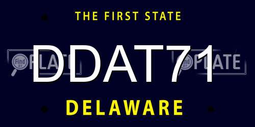 DDAT71 Delaware License Plate
