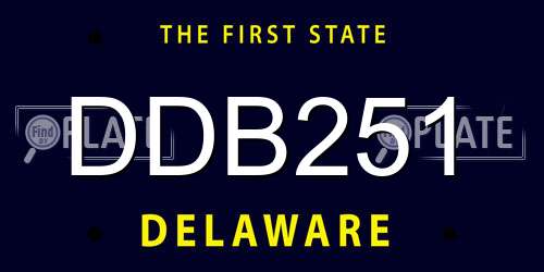 DDB251 Delaware License Plate