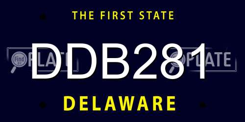 DDB281 Delaware License Plate