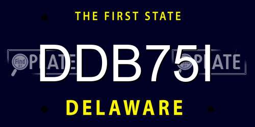 DDB75I Delaware License Plate
