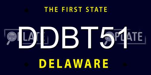 DDBT51 Delaware License Plate