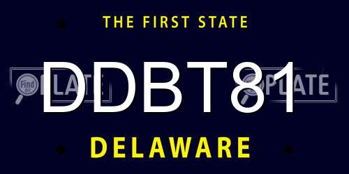 DDBT81 Delaware License Plate