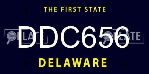 DDC656 Delaware License Plate