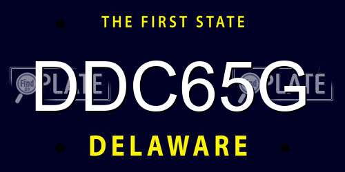 DDC65G Delaware License Plate