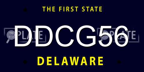 DDCG56 Delaware License Plate