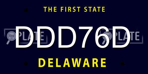 DDD76D Delaware License Plate