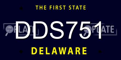 DDS751 Delaware License Plate