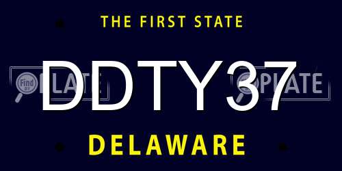 DDTY37 Delaware License Plate