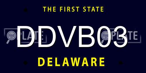 DDVB03 Delaware License Plate
