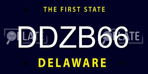 DDZB66 Delaware License Plate