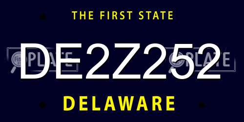 DE2Z252 Delaware License Plate