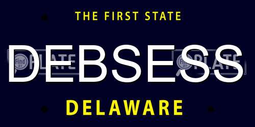 DEBSESS Delaware License Plate
