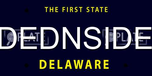 DEDNSIDE Delaware License Plate