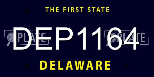 DEP1164 Delaware License Plate