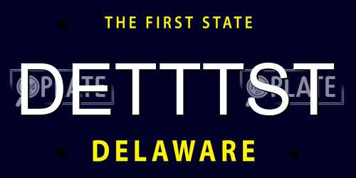 DETTTST Delaware License Plate