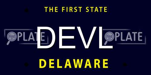 DEVL Delaware License Plate