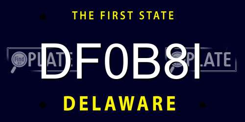 DF0B8I Delaware License Plate