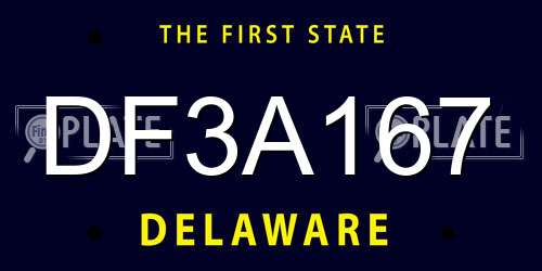 DF3A167 Delaware License Plate