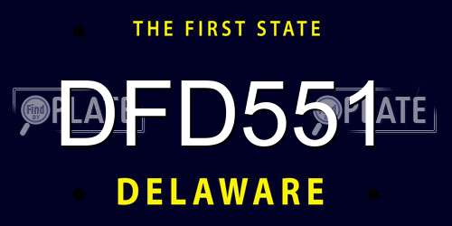 DFD551 Delaware License Plate