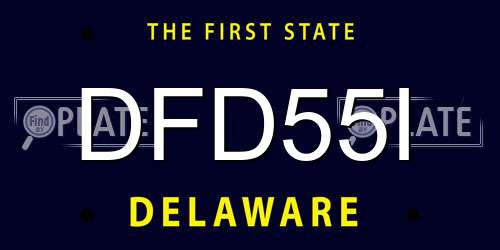 DFD55I Delaware License Plate
