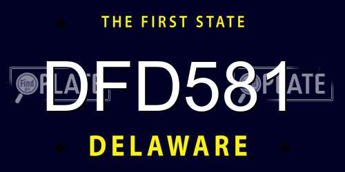 DFD581 Delaware License Plate