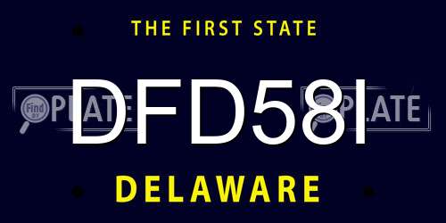 DFD58I Delaware License Plate