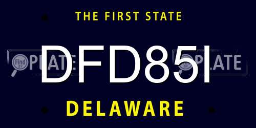 DFD85I Delaware License Plate