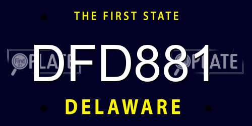 DFD881 Delaware License Plate