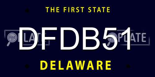 DFDB51 Delaware License Plate