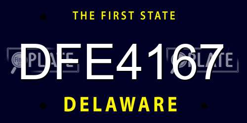 DFE4167 Delaware License Plate