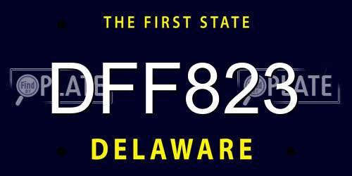 DFF823 Delaware License Plate