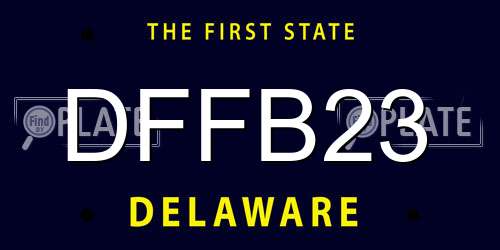 DFFB23 Delaware License Plate
