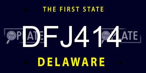 DFJ414 Delaware License Plate
