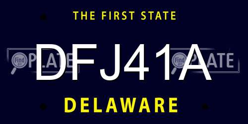 DFJ41A Delaware License Plate