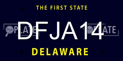 DFJA14 Delaware License Plate