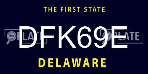 DFK69E Delaware License Plate