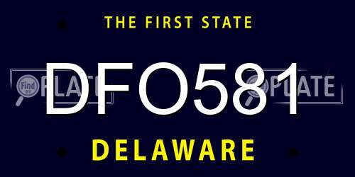 DFO581 Delaware License Plate