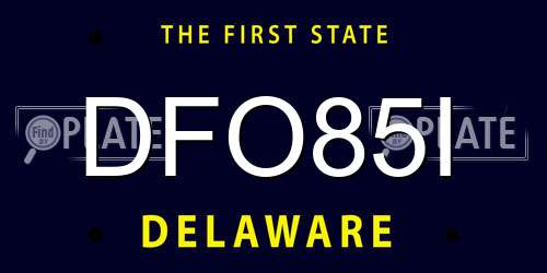 DFO85I Delaware License Plate