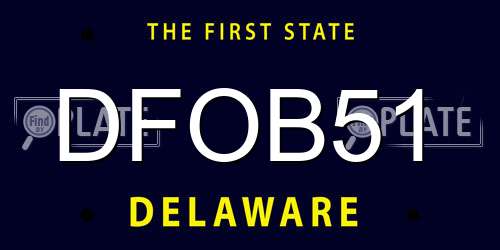 DFOB51 Delaware License Plate