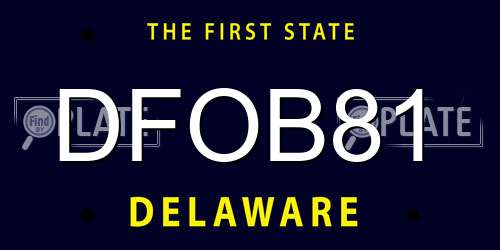DFOB81 Delaware License Plate