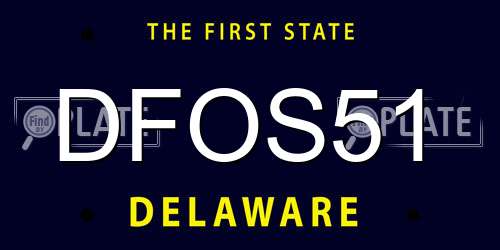DFOS51 Delaware License Plate