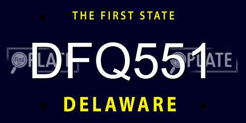 DFQ551 Delaware License Plate