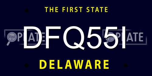 DFQ55I Delaware License Plate