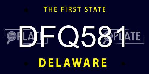 DFQ581 Delaware License Plate