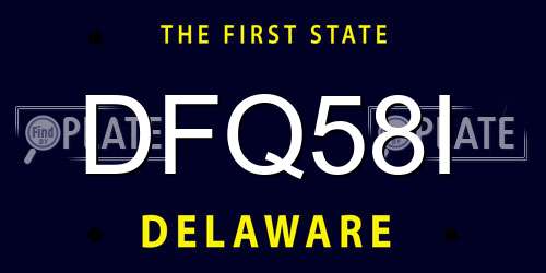 DFQ58I Delaware License Plate