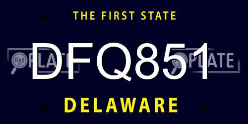 DFQ851 Delaware License Plate