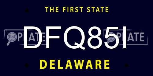 DFQ85I Delaware License Plate